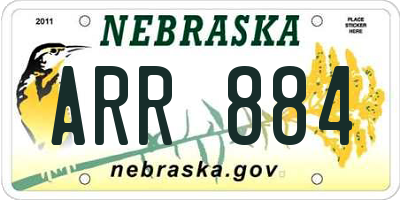 NE license plate ARR884