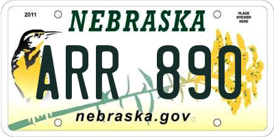 NE license plate ARR890