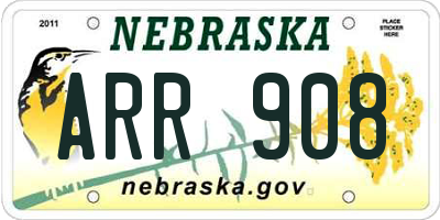 NE license plate ARR908