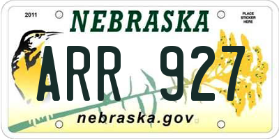 NE license plate ARR927