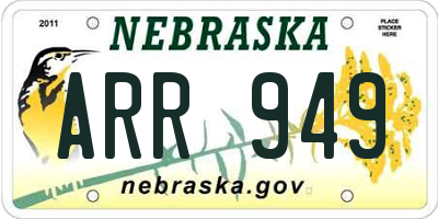NE license plate ARR949