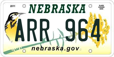NE license plate ARR964