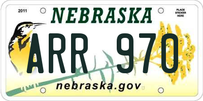 NE license plate ARR970