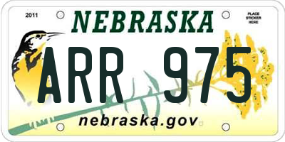 NE license plate ARR975