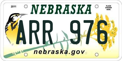 NE license plate ARR976