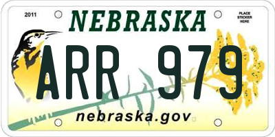 NE license plate ARR979