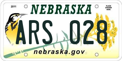 NE license plate ARS028