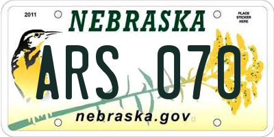 NE license plate ARS070