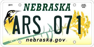 NE license plate ARS071