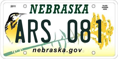 NE license plate ARS081