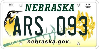 NE license plate ARS093