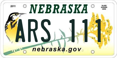 NE license plate ARS111