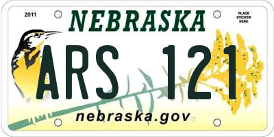 NE license plate ARS121