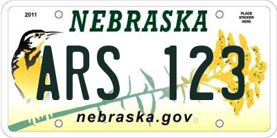 NE license plate ARS123