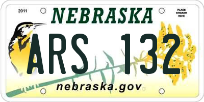 NE license plate ARS132