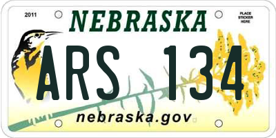 NE license plate ARS134