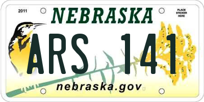NE license plate ARS141