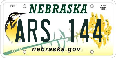 NE license plate ARS144