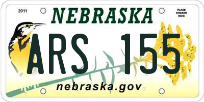 NE license plate ARS155