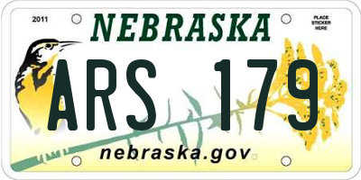 NE license plate ARS179