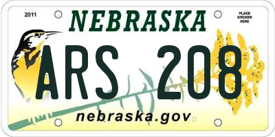 NE license plate ARS208