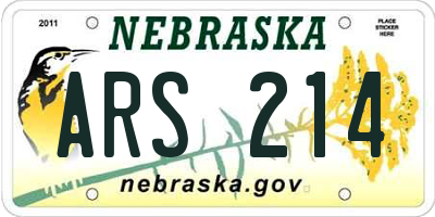NE license plate ARS214