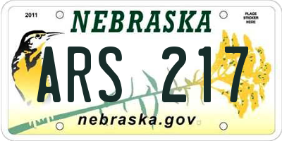 NE license plate ARS217