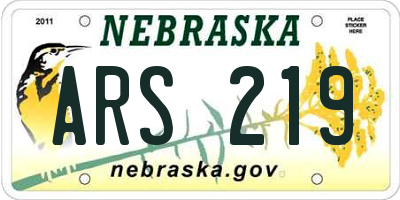 NE license plate ARS219