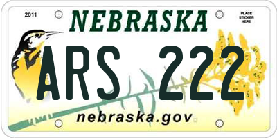 NE license plate ARS222