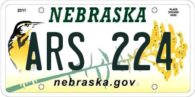 NE license plate ARS224
