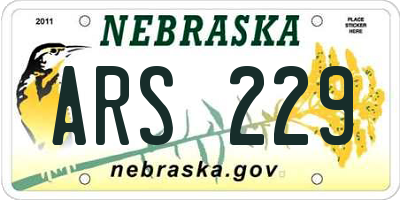 NE license plate ARS229
