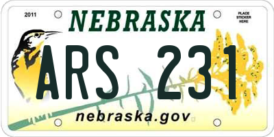 NE license plate ARS231