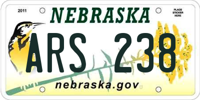 NE license plate ARS238