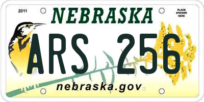 NE license plate ARS256