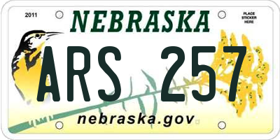NE license plate ARS257