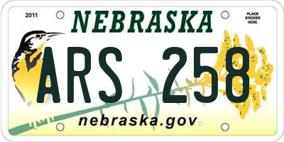 NE license plate ARS258