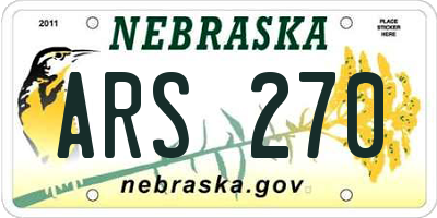 NE license plate ARS270
