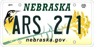 NE license plate ARS271