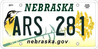 NE license plate ARS281