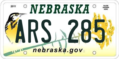 NE license plate ARS285