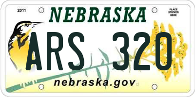 NE license plate ARS320