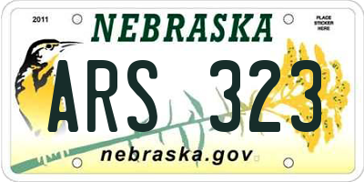 NE license plate ARS323