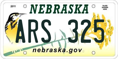 NE license plate ARS325