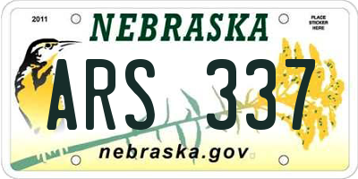 NE license plate ARS337