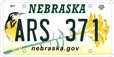 NE license plate ARS371