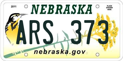NE license plate ARS373