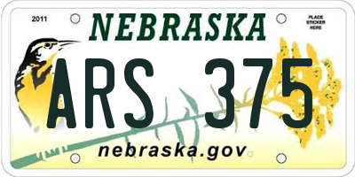 NE license plate ARS375