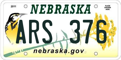 NE license plate ARS376