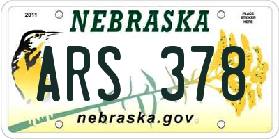 NE license plate ARS378