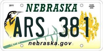 NE license plate ARS381